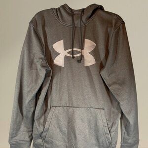 Under Armour Men's Gray Long Sleeve Hooded Pull Over Sweatshirt Size M